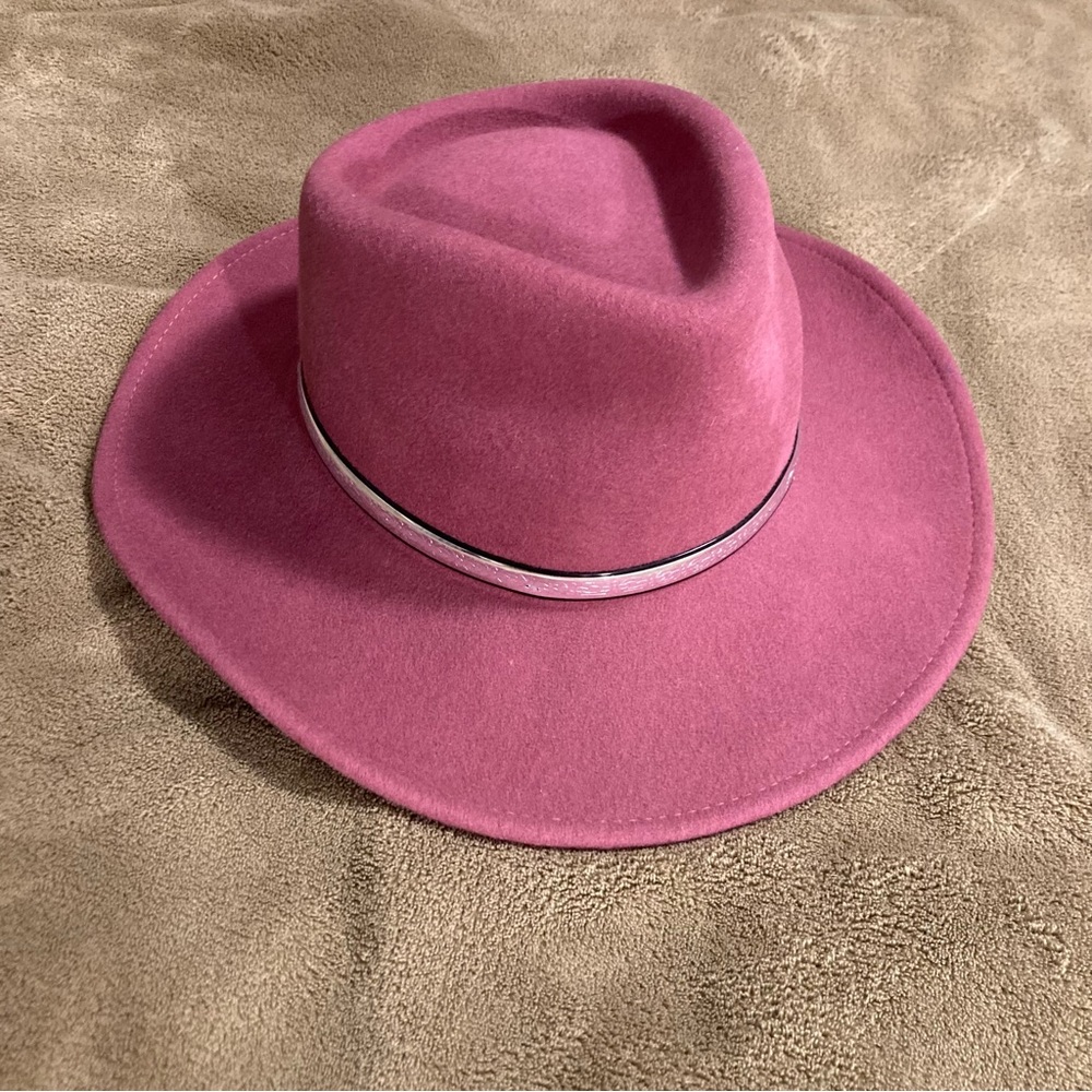 NWOT Fedora Vintage 80s 100% Wool Pink Size M Medium